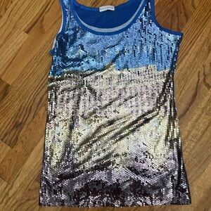 NWT BELAGIO sequined tank top sz L/XL ( see measurements)